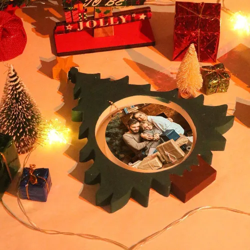 Miniatura 6 de Moldes de resina para marco de fotos grandes, moldes de silicona con forma de árbol de Navidad para resina epoxi, marco de fotos de bricolaje, molde
