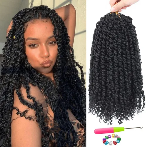 Miniatura 70 de Pelo de Passion Twist – 8 paquetes de 18 pulgadas Passion Twist Crochet para mujeres, cabello rizado pretrenzado Passion Twists extensiones de #2