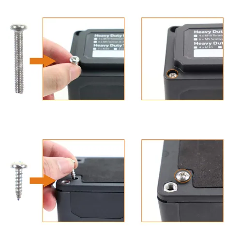 Miniatura 5 de IZTOSS Barra de autobús de 12 V, resistente al agua, bloque de distribución de energía con 4 pernos de terminal de 5/16 pulgadas (M8), barra de bus