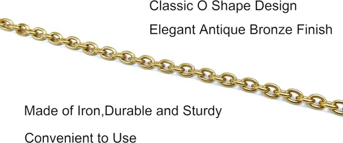 Miniatura 4 de Correas de metal para monedero, reemplazo de cadena para bolso cruzado de hombro, axila, cadena de rastro, Dorado antiguo