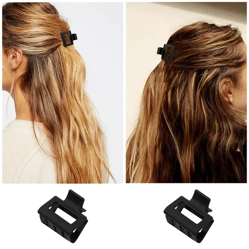Miniatura 3 de Ivyu Pinzas para el cabello – 8 paquetes de pinzas pequeñas negras para mujeres, mini pinzas para el cabello de 1.57 pulgadas, accesorios de peinado