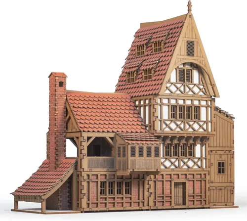 Miniatura 16 de Casa en Fila Ámbar, kit de construcción de madera DIY para adultos, adecuado para jugar - Realista
