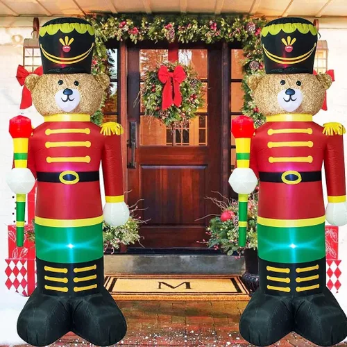 Miniatura 2 de Ycolnaefllr Cascanueces Soldado Inflable de Navidad de 8 Pies con Luz LED Decoración Iluminada para Exteriores Fiestas Navideñas Decoración Inflable