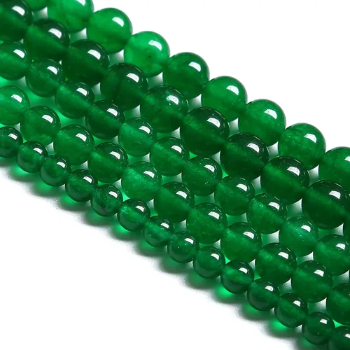 Miniatura 4 de 36 cuentas de piedra natural de 10 mm de jade verde calcedonia para hacer joyería, pulseras de cristal de bricolaje, 1 hebra