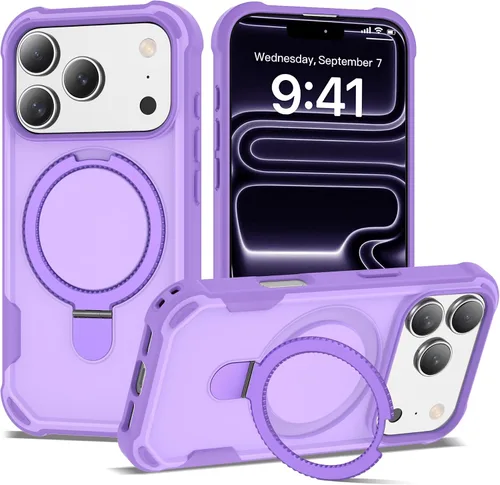 Miniatura 67 de Funda compatible con iPhone 12 y 12 Pro de 6.1 pulgadas con soporte de anillo magnético [protección militar contra caídas] [compatible con MagSafe]