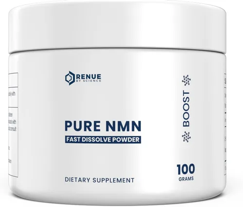 RENUE by Science Polvo NMN | Suplemento en polvo de disolución rápida de 3.53 oz | 500 mg de mononucleótido de nicotinamida por porción | Fabricado