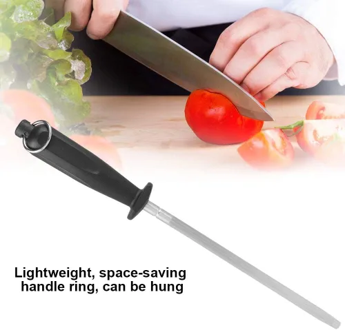 Miniatura 2 de Afilador de cuchillos de acero inoxidable, afilador de mango para chefs, cuchillos de acero, herramienta de varilla de afilado de cocina, 1 unidad