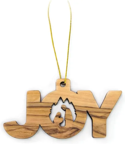 Miniatura 9 de Adornos de madera de olivo de Tierra Santa, adorno de pesebre de madera con bombilla 2D, pastores y ángeles, adornos de Navidad cristianos de 2 x 4