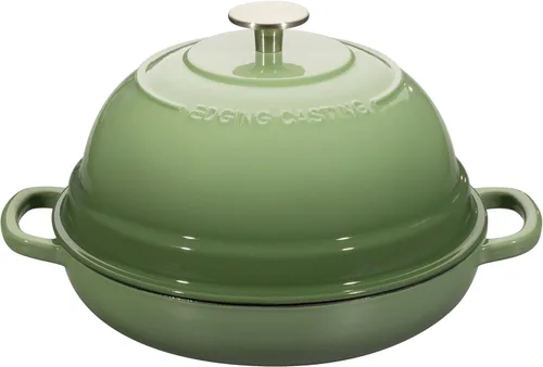 Miniatura 12 de EDGING CASTING Olla de horno holandés de hierro fundido esmaltado con tapa, horno de pan redondo para hornear pan de masa madre casero, 6 cuartos