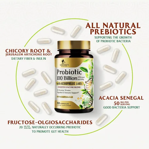 Miniatura 7 de Probióticos premium – 100 mil millones de UFC por porción – 10 cepas + prebióticos – El mejor suplemento para la salud intestinal para mujeres