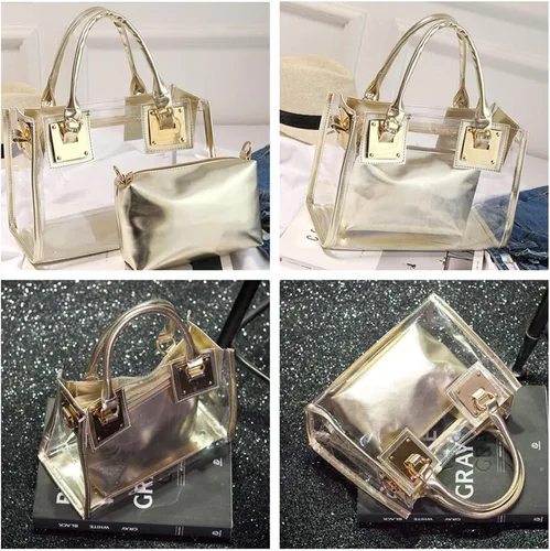 Miniatura 2 de Bolso bandolera transparente para mujer, bolso de mano de moda de diseñador 2 en 1