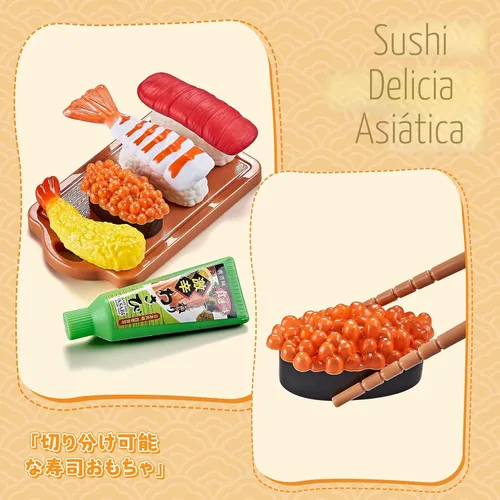 Miniatura 3 de Juegos de comida para cocina de niños, cocina global para niños pequeños, juguetes de comida falsa para cortar incluyendo pizza, sushi y pastelería