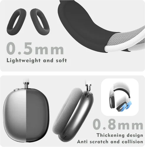 Miniatura 2 de Funda para AirPods Max, funda antiarañazos, funda para orejeras, cubierta para auriculares o diadema para AirPods Max. TPU suave y silicona 3