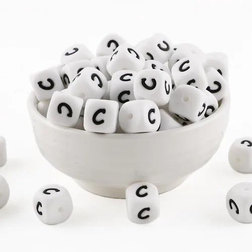 Miniatura 12 de Cuentas de silicona de corazón cuadrado blanco de 0.472 pulgadas, 20 cuentas de silicona con números de corazón para hacer llaveros, ideal