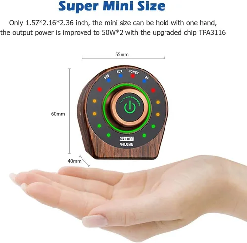 Miniatura 7 de Amplificador de potencia Bluetooth 5.0 Receptor de audio inalámbrico estéreo Hi-Fi Digital Clase D Amplificador integrado 2 canales 50W+50W