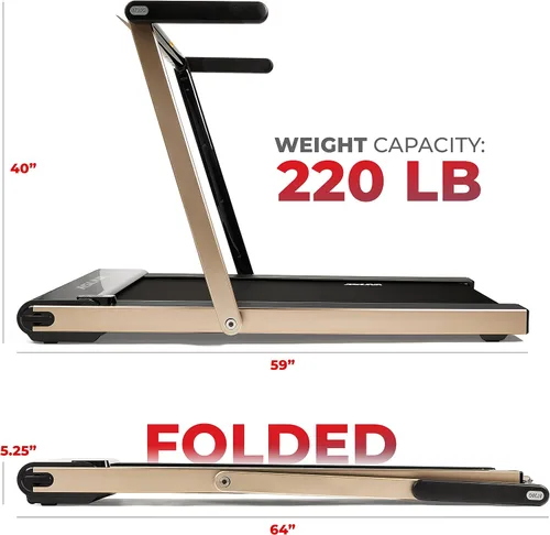Miniatura 5 de Sunny Health & Fitness Slim Foldable Treadmill Fully Assembled, 17.7" x 49" Non-Slip Running Surface, 2.5 HP Motor, Speeds up to 8 MPH