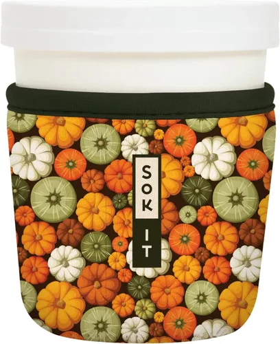 Miniatura 26 de Sok It IceCreamSok - Funda de neopreno aislada (flores abstractas, pintas de helado cónicas)