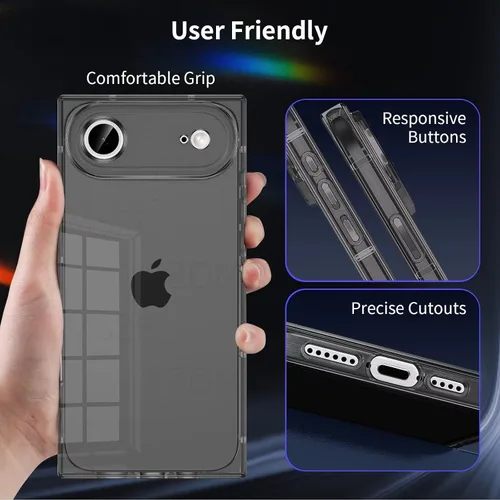 Miniatura 4 de Funda Tzomsze Compatible con iPhone Air Clear Funda, Protección de Cámara, Esquinas Reforzadas TPU Delgada Resistente a Golpes Funda Protectora