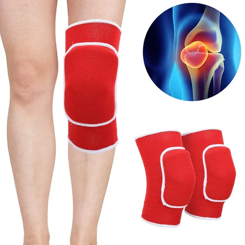 Miniatura 3 de 1 par de rodilleras protectoras, rodilleras de esponja gruesa, rodilleras para danza, yoga, multideportes (rojo)