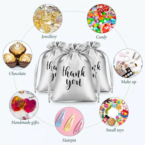 Miniatura 7 de Sieral 50 bolsas de regalo de satén con cordón para joyas, bolsas de dulces para el día del padre, boda, baby shower, despedida de soltera, fiesta