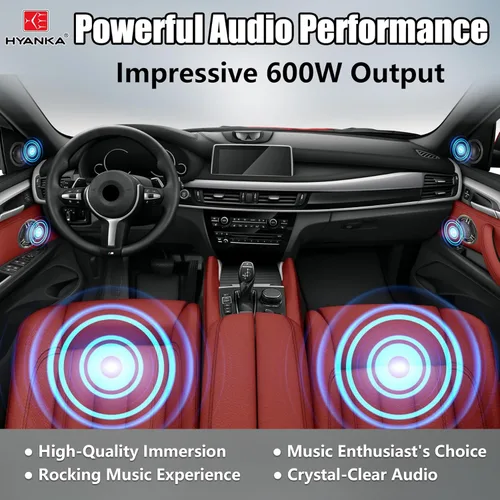 Miniatura 2 de H YANKA HCM-65 - Altavoces de automóvil de 6.5 componentes, altavoces estéreo de puerta de audio para automóvil de 600 W, perfectos para actualizar