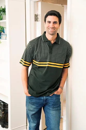 Miniatura 3 de Gioberti Polo de contraste de rayas dobles para hombre con bolsillo - tinte de hilo
