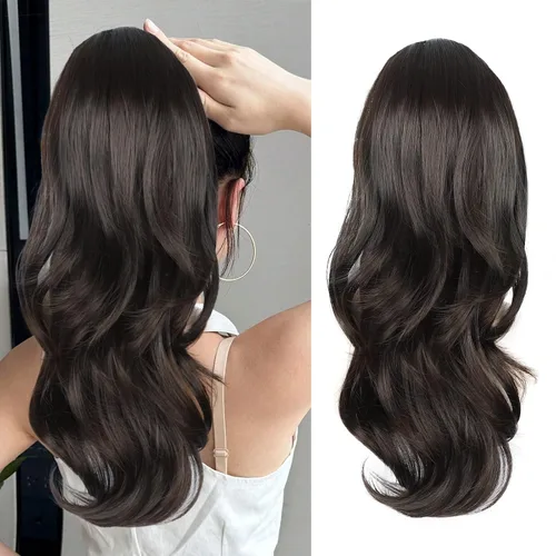 Miniatura 11 de Extensión de cola de caballo rubio, extensión de cola de caballo con cordón de 20 pulgadas para mujeres, extensiones de cabello de cola de caballo