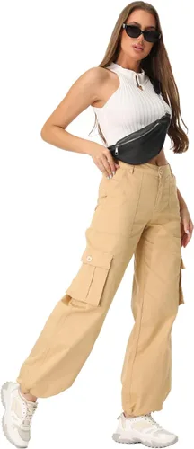Miniatura 4 de Pantalones cargo para mujer, de secado rápido, informales, militares, militares, camuflaje, combate, trabajo, pantalones casuales con bolsillos