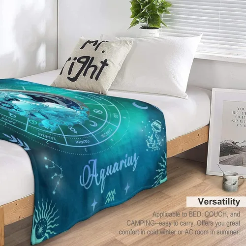 Miniatura 4 de Manta Acuario para Regalos, 40" x 30" Manta Rectangular de Franela del Zodiaco Acogedora, Regalo para Niños Niñas Adolescentes Mujeres Hombres