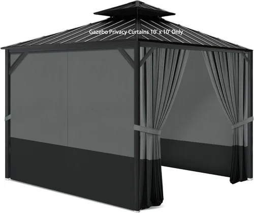 Cortinas de privacidad con cremallera, 4 paneles de pared lateral, reemplazo universal para patio, toldo al aire libre, jardín y patio trasero (solo