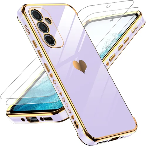Miniatura 118 de LeYi for Moto G 5G 2025 Case: with Tempered Glass Screen Protector [2 Pcs]+ Full Camera Lens Protection,Love Heart Plating Cute Luxury Soft TPU