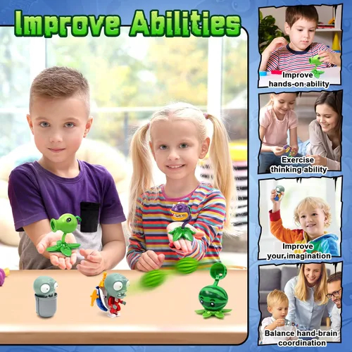 Miniatura 5 de Maikerry PVZ - Juego de figuras de acción – Juguetes ensamblados, juego de regalo, para fanáticos, fiestas, cumpleaños, juguetes para niños y niñas