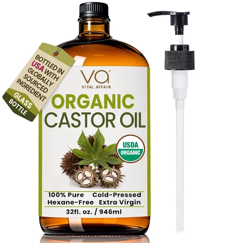 Miniatura 9 de VITAL AFFAIR Aceite orgánico de mezcla de ricino e incienso - 100% puro y natural, prensado en frío, sin refinar en botella de vidrio. Aceite