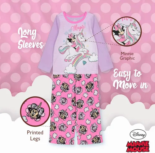 Miniatura 4 de Disney Girls' 2-Piece Loose-fit Pajamas Set