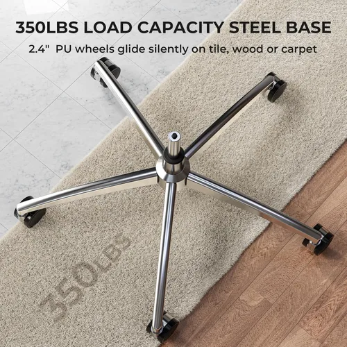 Miniatura 8 de Silla de oficina ergonómica con reposacabezas, soporte lumbar, reposabrazos abatibles, asiento de espuma viscoelástica gruesa, capacidad de 350