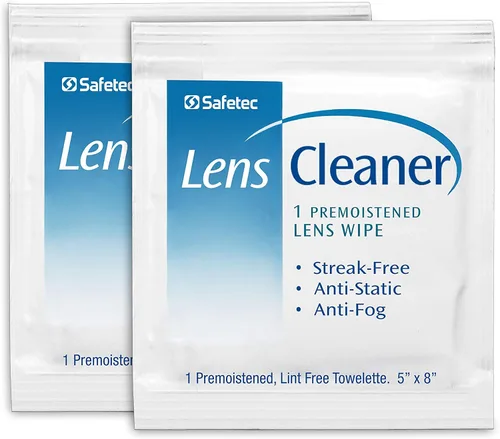 Miniatura 6 de Safetec Limpiador de lentes toallitas prehumedecidas para gafas, gafas y gafas de sol, caja de 100 unidades (10 cajas/caja)