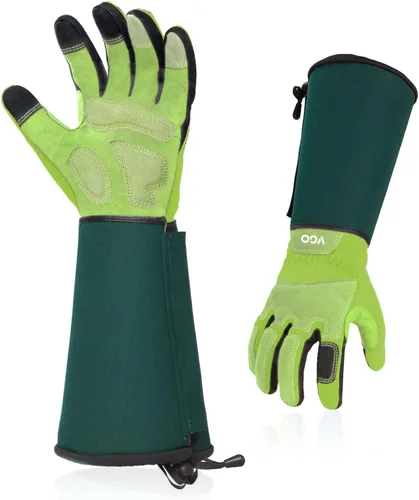 Miniatura 8 de Vgo SL7445 - Guantes de jardinería de cuero sintético para mujer, guantes de trabajo de manga larga, transpirables y con agarre, de alta destreza
