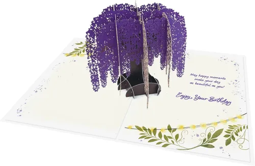 Miniatura 15 de Designer Pop!, Tarjeta de felicitación desplegable de cumpleaños – Diseño floral con tarjeta 3D de lirio de cala para amigos, familia y personas