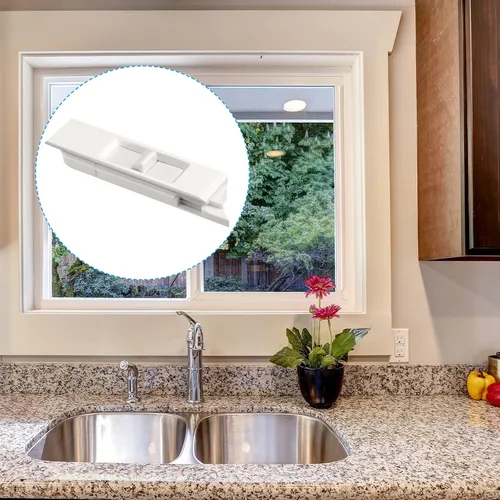 Miniatura 6 de Jetec 20 pares de pestillos inclinables de plástico blanco para construcción, pares de pestillos deslizantes con resorte para ventana corrediza