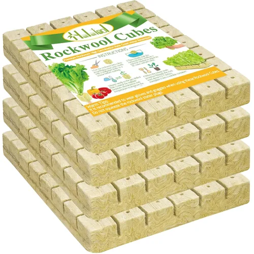Miniatura 9 de Cubos de lana de roca de 5 cm de Halatool para jardín, cubos de lana de roca para hidroponía, cubos de plantación de lana de roca para cultivo sin 2