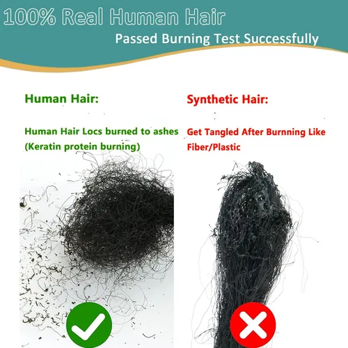 Miniatura 4 de Viovian Extensiones de rastas de 0.23 pulgadas de cabello humano de 6 pulgadas, 20 hebras ombré, extensiones de cabello humano para hombres, 1b/27
