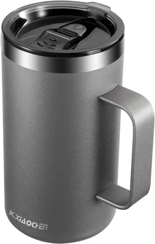 Miniatura 15 de KXIAOCHEN - Taza de café aislada de 20 onzas con tapa, taza de café de acero inoxidable, vaso de café de doble pared con aislamiento al vacío