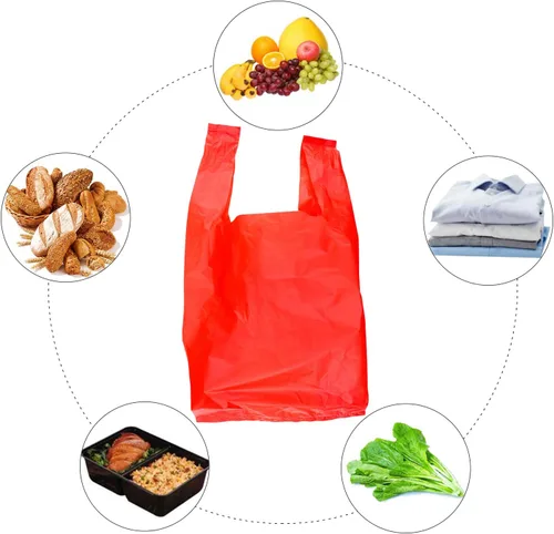 Miniatura 7 de LazyMe Bolsas para camisetas, bolsas de plástico con asas para comestibles y venta al por menor, Bolsas de plástico para negocio, 12x20 pulgadas