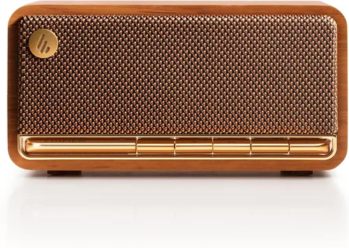 Edifier Altavoz Bluetooth de madera retro, altavoces portátiles inalámbricos con sonido estéreo de 20 W, altavoz de decoración vintage con AUX,