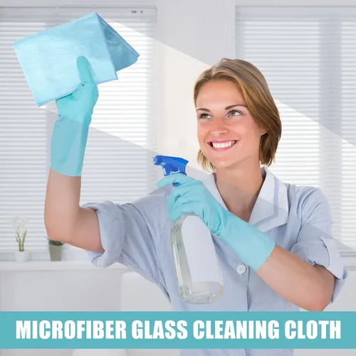 Miniatura 6 de Tatuo 18 paños de limpieza de vidrio de microfibra (16 x 16) paño de pulido, sin rayas, sin pelusas, limpia rápidamente ventanas, gafas, parabrisas