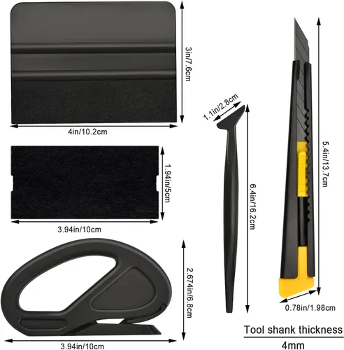 Miniatura 6 de Kit de herramientas de tinte de ventana de automóvil, incluye espátula de fieltro, kit de aplicación de película para ventana, herramientas