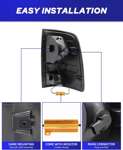 Miniatura 4 de AUTOONE Conjunto de Luz Trasera LED Completa Ram para Dodge Ram 1500 2009, Ram 1500 2500 3500 2010-2018, Lado del Conductor y Pasajero con Lente