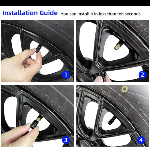 Miniatura 5 de Kewucn 8 tapones para válvulas de neumáticos de automóvil, cubiertas de aleación de aluminio con anillo de goma, resistentes a la corrosión