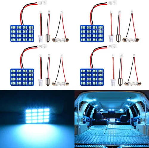 Miniatura 8 de AUXLIGHT Accesorios de luces LED para interior de automóvil con adaptadores de festoon 194 168 T10 / BA9S / DE3175 6418 211-2 578 Festoon