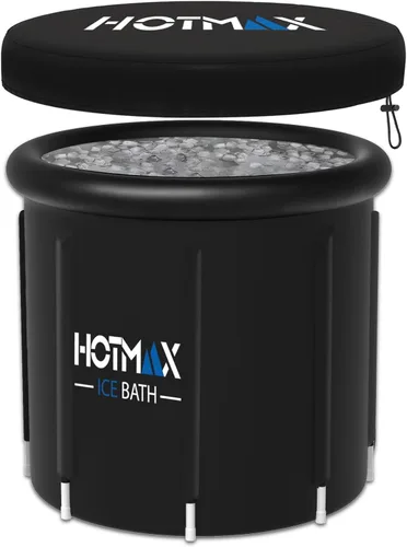 Tina de inmersión fría XXL para atletas, compatible con enfriadores de agua, inmersión fría inflable con tapa aislada, bañera de hielo portátil para